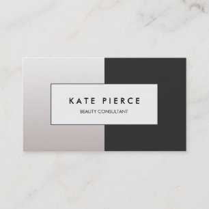 Modern Black and White Colorblock Beauty Salon Visitkort