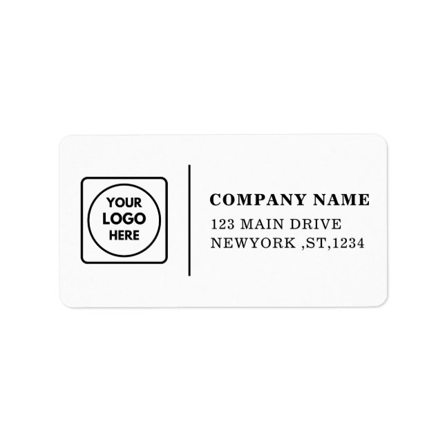 Modern Black and White Custom Logo Address Labels Adressetikett (Framsidan)