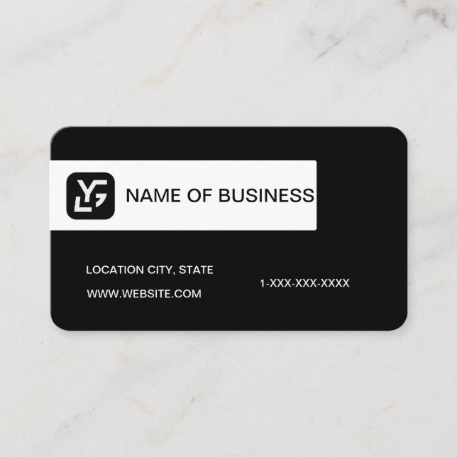 Modern Black And White Custom Logo Visitkort (Framsida)