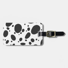 Modern Black and White Dalmatian Hund Spot Mönster Bagagebricka