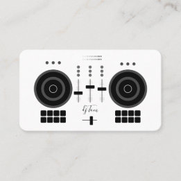 Modern Black and White DJ Visitkort