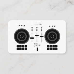 Modern Black and White DJ Visitkort