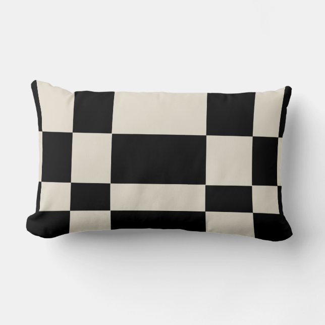 Modern Black and White Geometric Throw Pillow Lumbarkudde (Framsida)