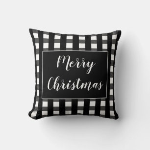 Modern Black and White God jul Chic Kudde