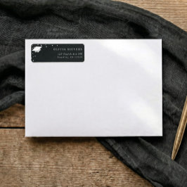 Modern Black and White Graduation Return Address Returadress Etikett
