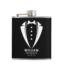 Modern Black and White Groomsman Gift Fickplunta
