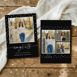 Modern Black and White Handwriting Graduation Meddelande