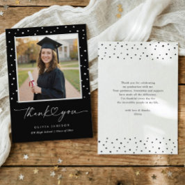Modern Black and White Handwriting Graduation Tack Kort