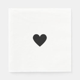 Modern Black and White Heart Pappersservett