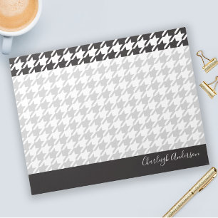 Modern Black and White Houndstooth Anteckningsblock