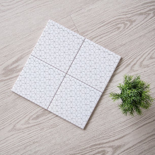 Modern Black and White Isometric Mönster Kakelplatta