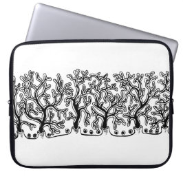 Modern Black and White Joshua Träd Neoprene Laptop Sleeve