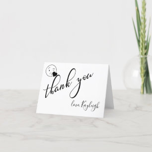 Modern Black and White Kissy Emoji Tack Kort