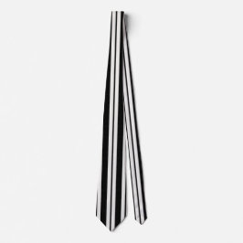 Modern Black and White Lodrät Stripe Neck Tie Slips