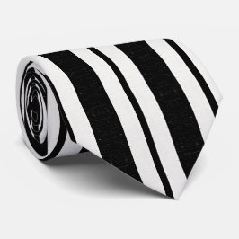 Modern Black and White Lodrät Stripe Neck Tie Slips