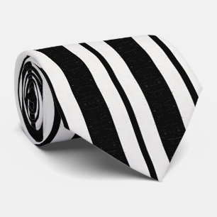 Modern Black and White Lodrät Stripe Neck Tie Slips