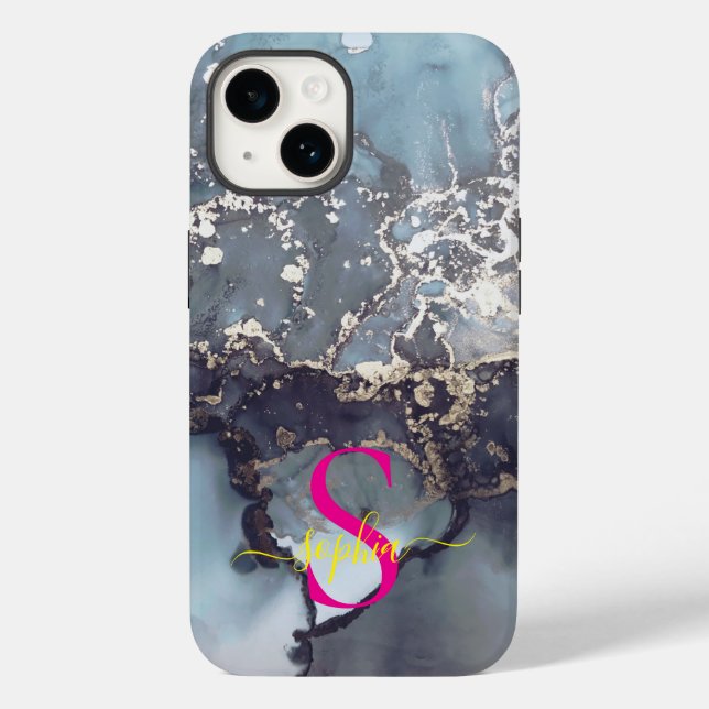 modern black and white marble monogram (Baksida)