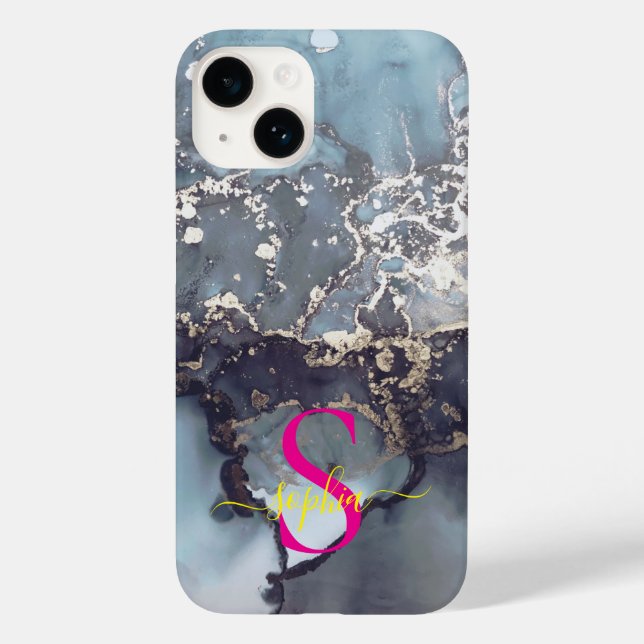 modern black and white marble monogram (Baksida)