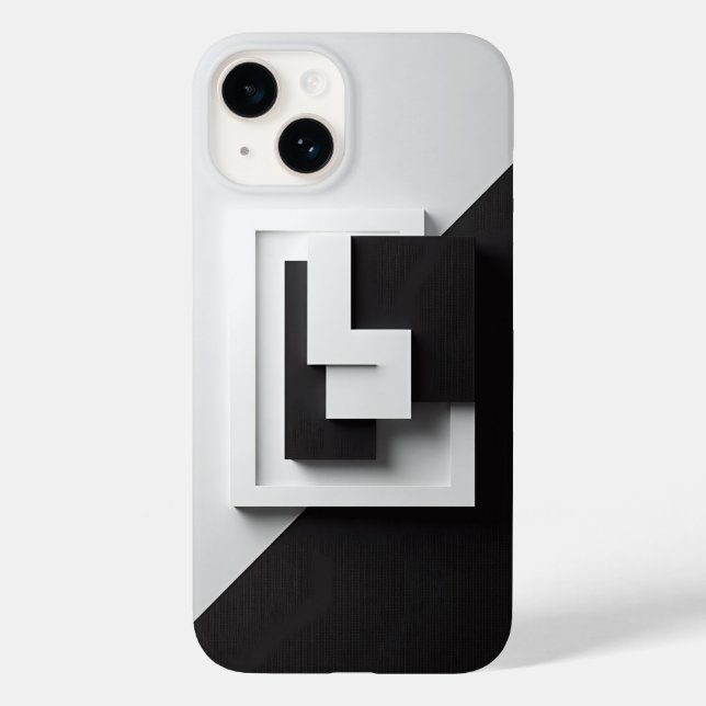Modern Black and White Minimalist Phone Case - 3D  (Baksida)