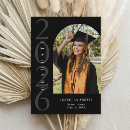 Modern Black and White Minimalist Photo Graduation Meddelande