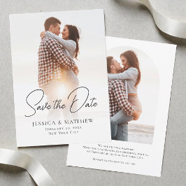 Modern Black and White Minimalist Wedding 2 Photo Spara Datumet