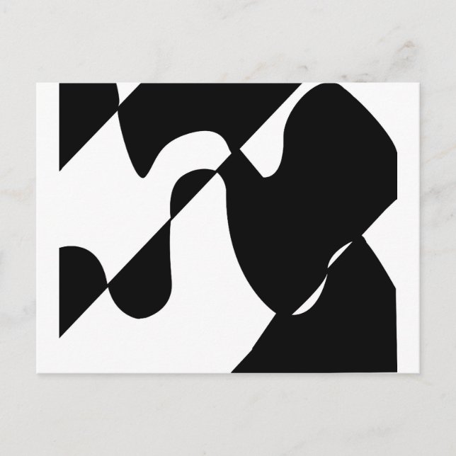Modern Black and White Mönster Vykort (Framsida)