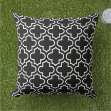 Modern Black and White Moroccan Quatrefoil Mönster