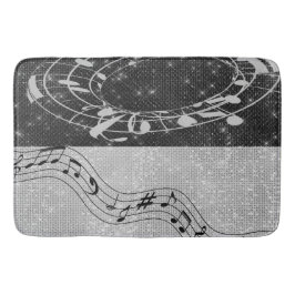 Modern Black and White Musik noter Badrumsmatta