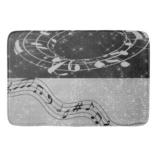 Modern Black and White Musik noter Badrumsmatta