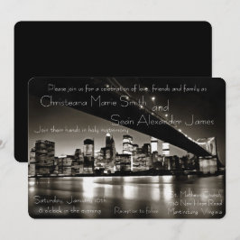 Modern Black and White New York på natten Inbjudningar