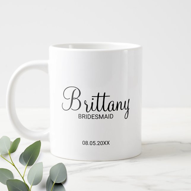 Modern Black and White Personlig Bridesmaids Co Jumbo Mugg (Skapare uppladdad)