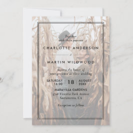 Modern Black and White Photo Bröllop Inbjudningar