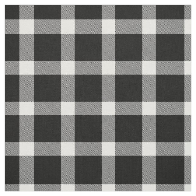 Modern Black and White Play Tartan Mönster Tyg (Provkarta)