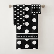 Modern Black and White Polka dots