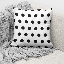 Modern Black and White Polka dots Mönster Kudde