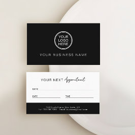 Modern Black and White Professional Tidsbeställning Kort