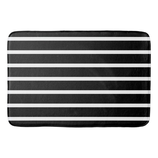 Modern Black and White Rand Badrumsmatta (Framsidan)