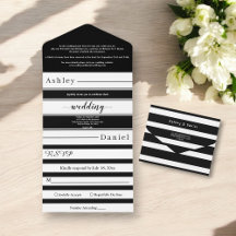 Modern Black and White Rand Elegant bröllop