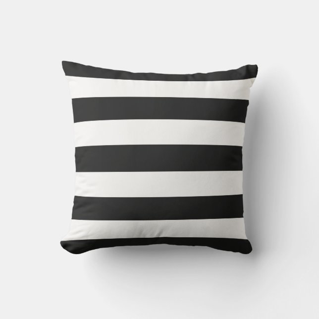 Modern Black and White Rand Kudde (Framsida)