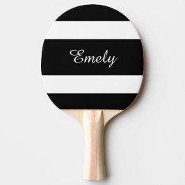 Modern Black and White Rand Namn Pingisracket