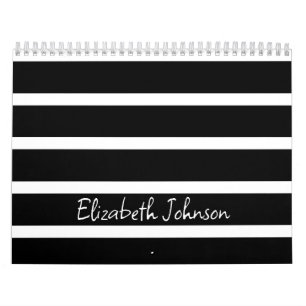 Modern Black and White Rand Personlig Kalender