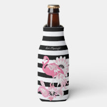 Modern Black and White Rand Rosa Flamingo