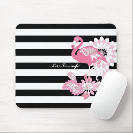 Modern Black and White Rand Rosa Flamingo Musmatta