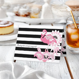 Modern Black and White Rand Rosa Flamingo Tack Kort