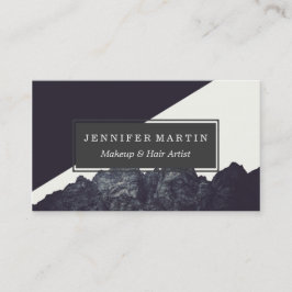 Modern Black and White Rocky Mountain Art Visitkort