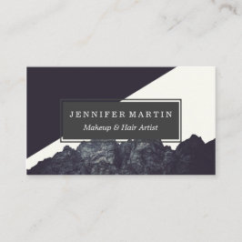 Modern Black and White Rocky Mountain Art Visitkort