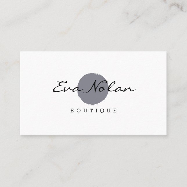 Modern Black and White Script Logotyp Boutique Visitkort (Framsida)