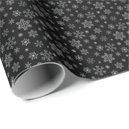 Modern Black and White Snowflake Mönster Presentpapper