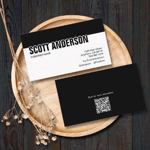 Modern Black and White Social Media Visitkort