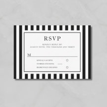Modern Black And White Stripes Wedding 
